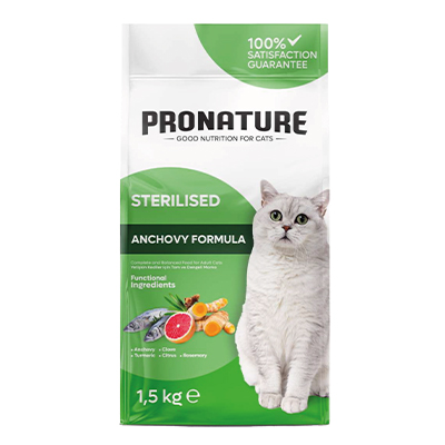 Pronature Sterilised Cat Anchovy Formula (Weight Protect) 1,5kg