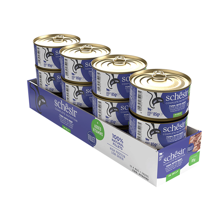 Schesir Jelly Ton Balığı ve Sığır Eti Jöle İçinde Yetişkin Kedi Konservesi 85g - Image 2