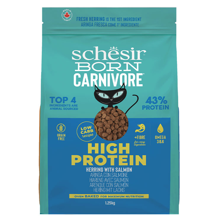 Schesir Born Carnivore Somonlu ve Ringa Balıklı Yetişkin Kedi Maması 1,25kg - Görsel 3