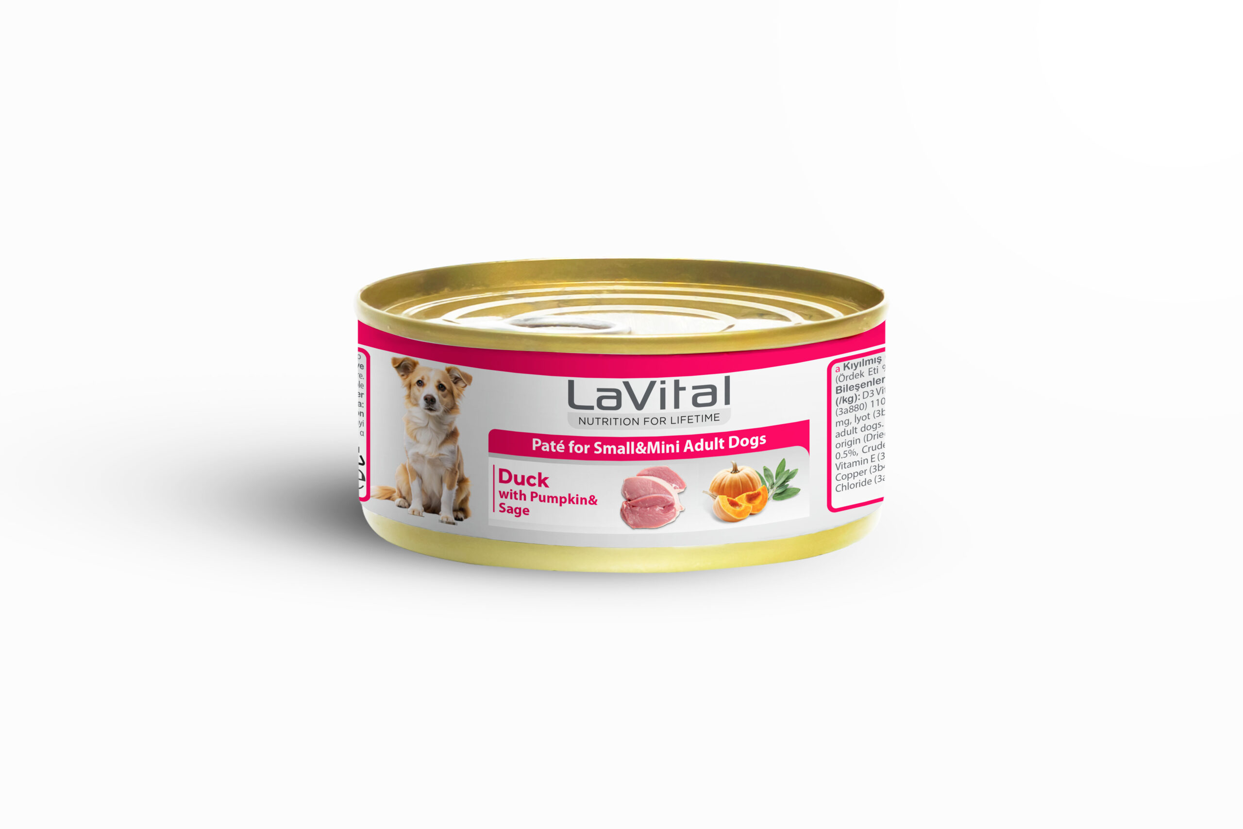 Lavital Ördekli, Balkabaklı ve Adaçaylı Mini Irk Yetişkin Köpek Konservesi 85GR - Image 2