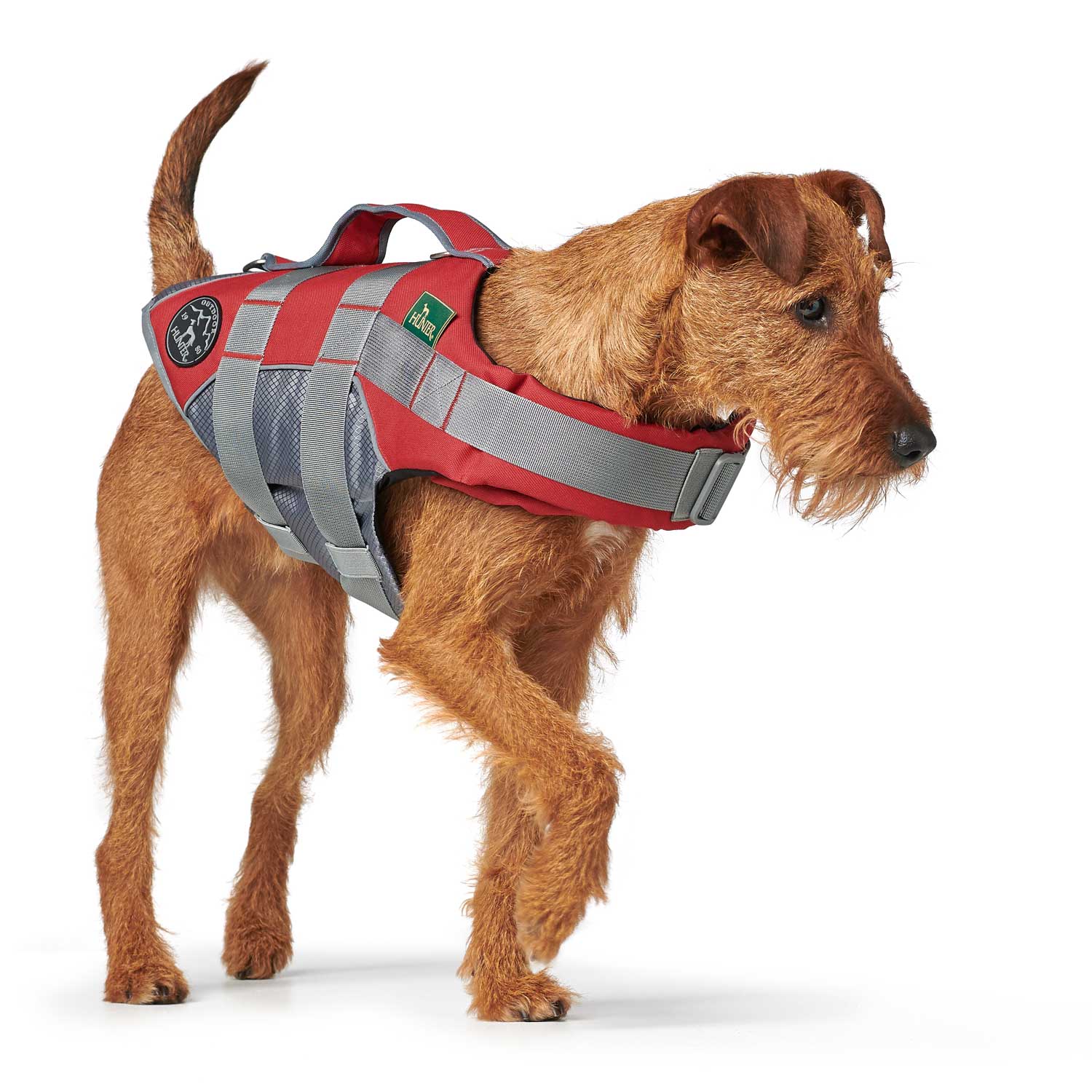 Hunter Köpek Yüzme Yeleği Kırmızı Gri M - Görsel 2